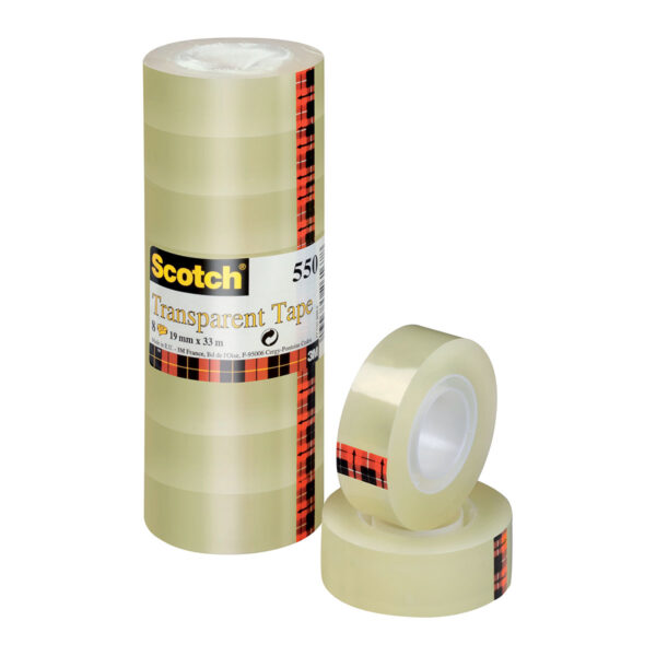Pökkunarlímband glært 3M 550 19 mm