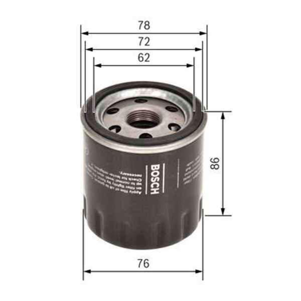 Málateikning af Bosch P 7188 olíusíu