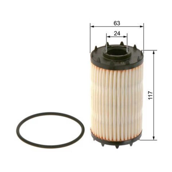 Málateikning af Bosch P 7274 olíusíuinnleggi