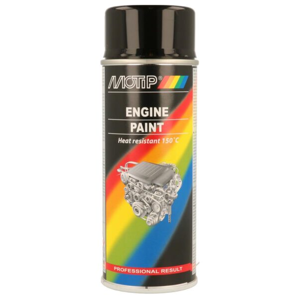 Vélalakk sprey Motip Engine Paint +150°C - Svartur