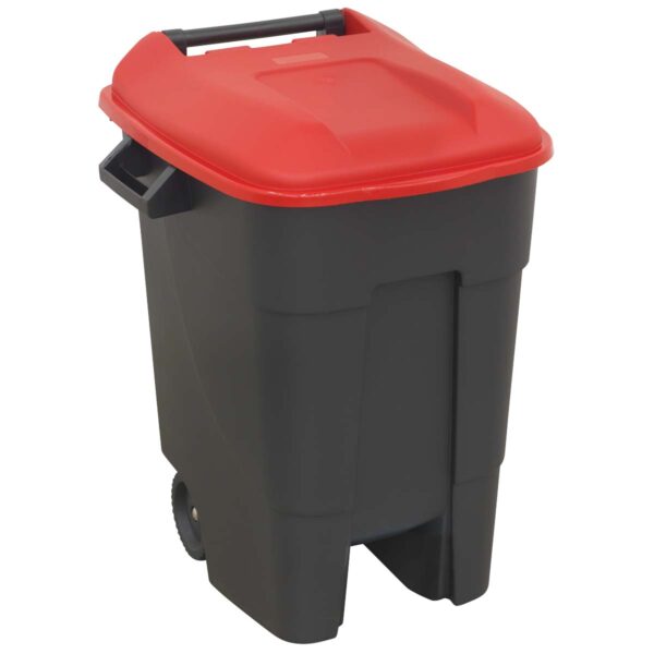 Tunna 100L svört & rautt lok