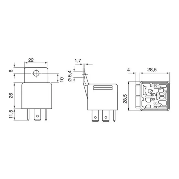 Relay 12V 30A 4 pinna - Image 4