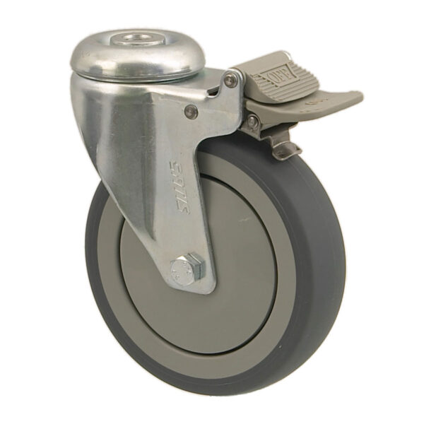 Snú.hjól 125mm grá plata bolta bremsa