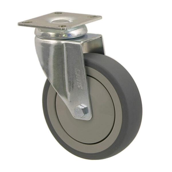 Snúningshjól 100mm 80 kg grá plata