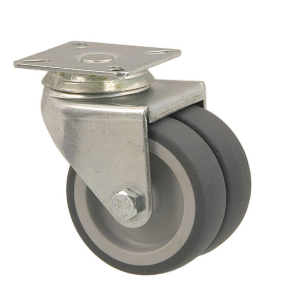 Snúningshjól 50mm 70 kg tvöfalt grátt