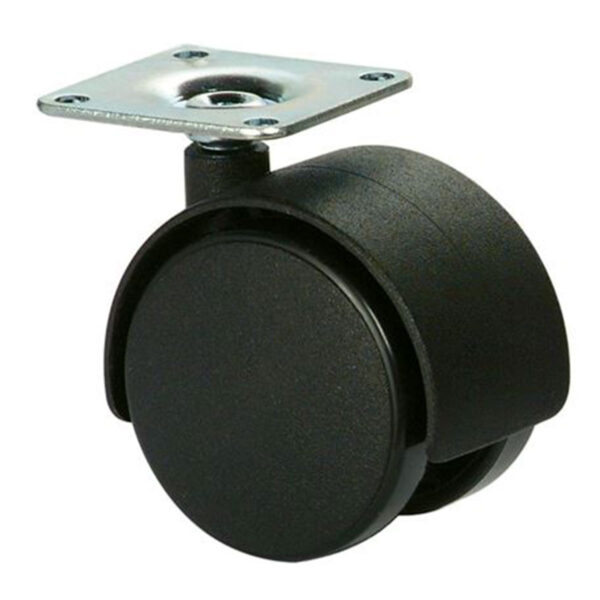 Snúningshjól 40mm 30 kg svart plast