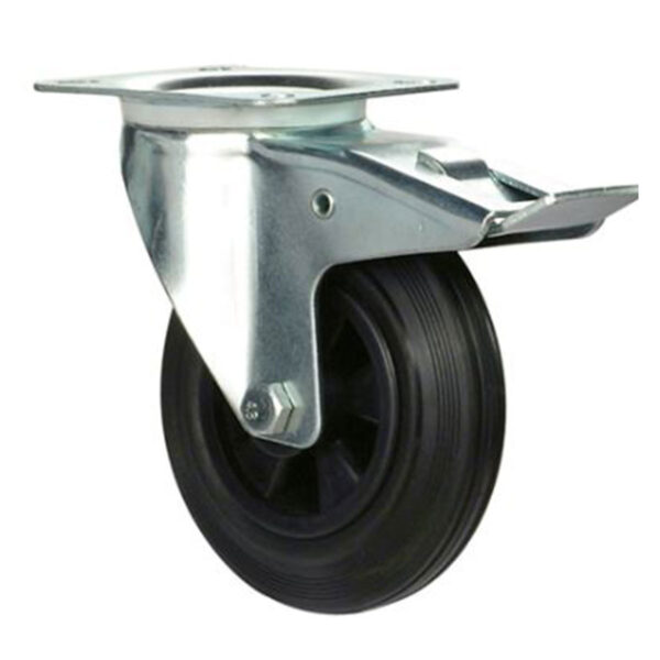Snúningshjól 160mm 140kg svart/bremsu