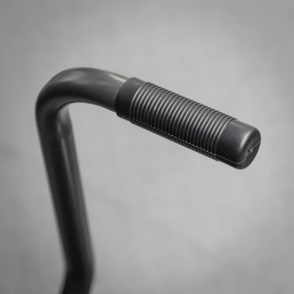 Rifflað grip á svörtu flutningshandfangi Sealey loftpressu.