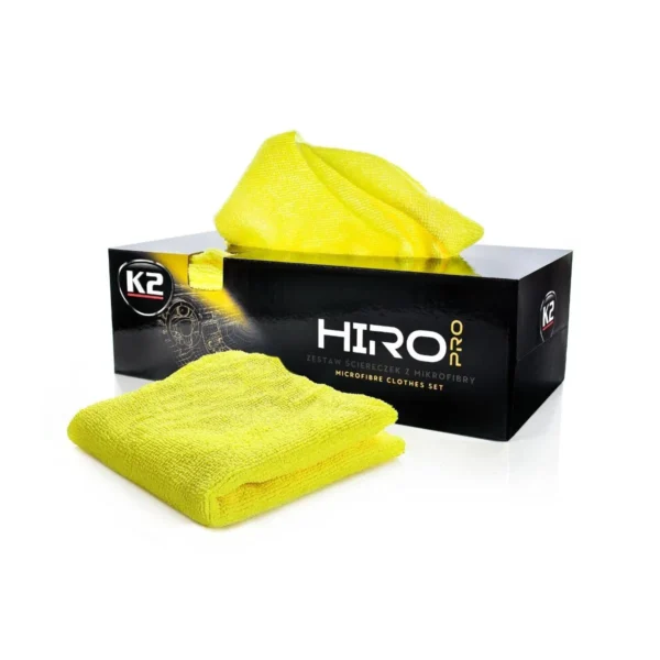 Klútar örtrefja K2 HIRO 30x30cm – gulir örtrefjaklútar og skömmtunarbox