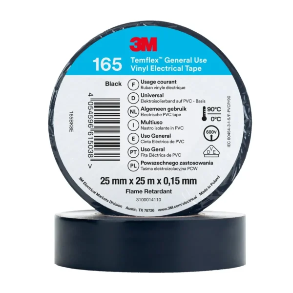 Einangrunartape 3M 165 25mm/25m svart