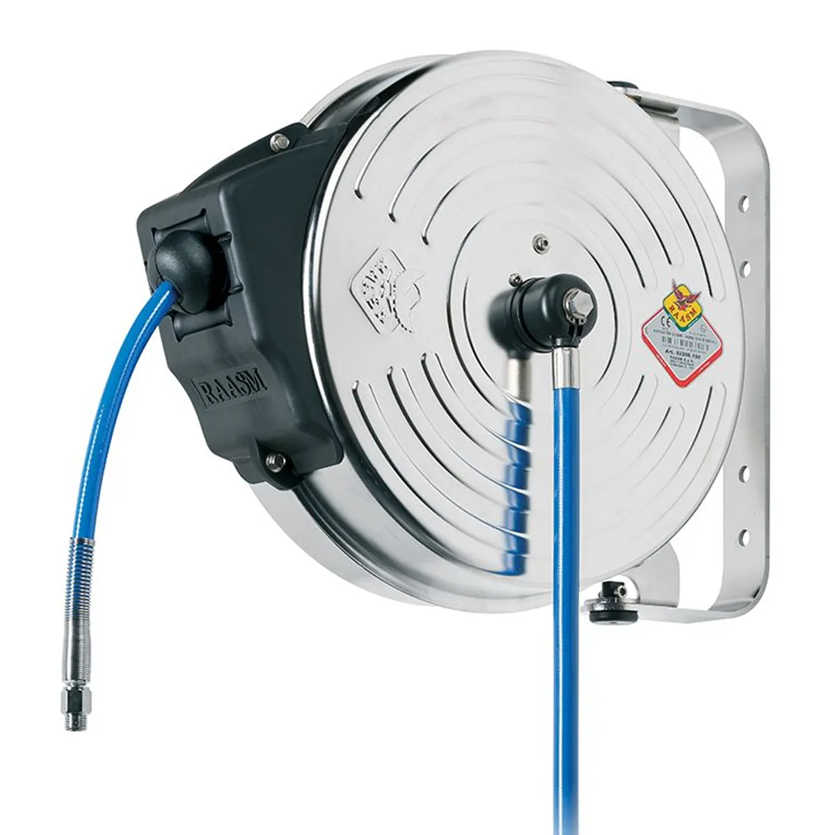 RAASM 93208.104 lokað slöngukefli með blárri slöngu