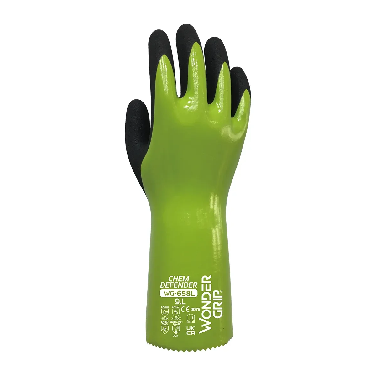 Wonder Grip WG-658L Chem Defender nítrílhúðaðir efnahanskar – vörumynd 4