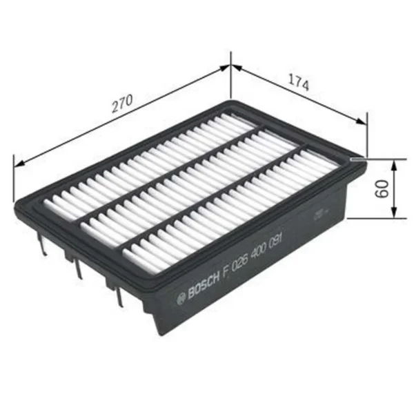 Loftsía - Bosch Air Filter S 0091, viðbótarmynd 2