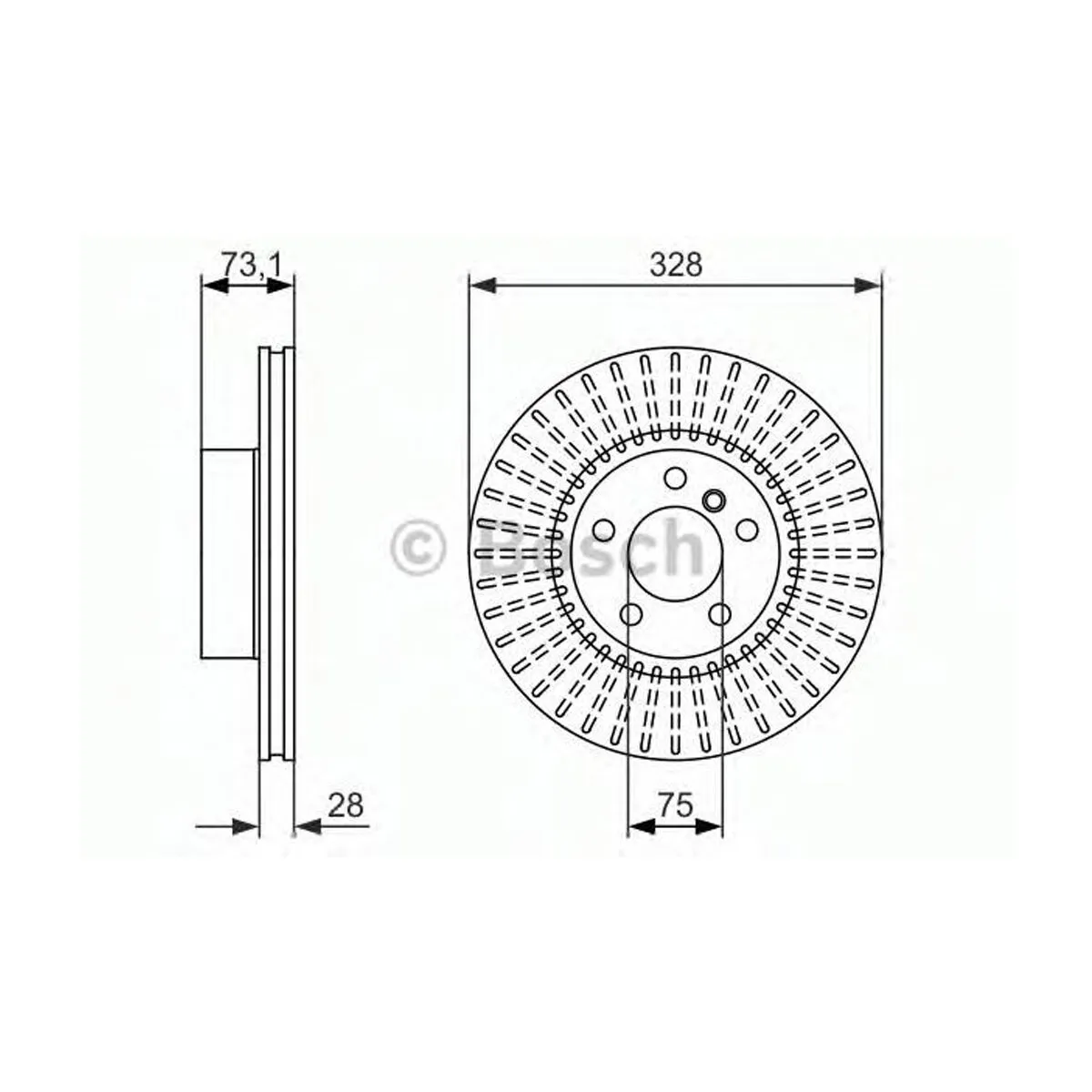 BOSCH Bremsudiskur framan 328mm, 0 986 479 771, vörumynd 2
