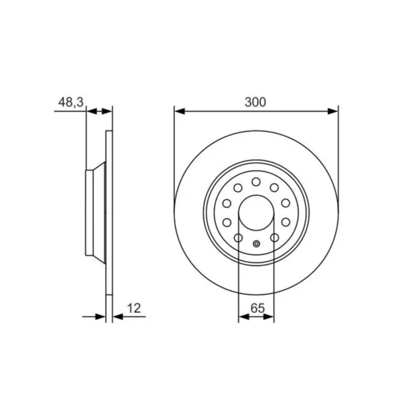 BOSCH Bremsudiskur aftan 300mm, 0 986 479 A84, vörumynd 2