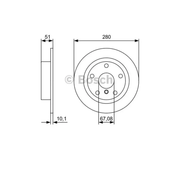 BOSCH Bremsudiskur aftan 280mm, 0 986 479 C92, vörumynd 2