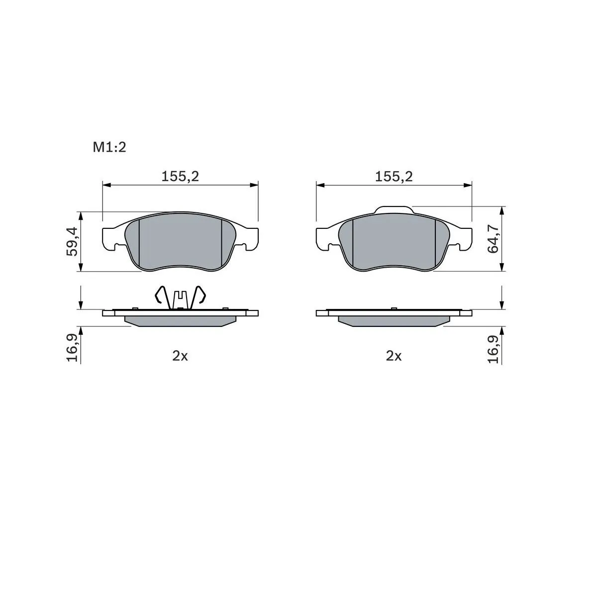 BOSCH Bremsuklossasett framan Dacia/Renault, BP1363