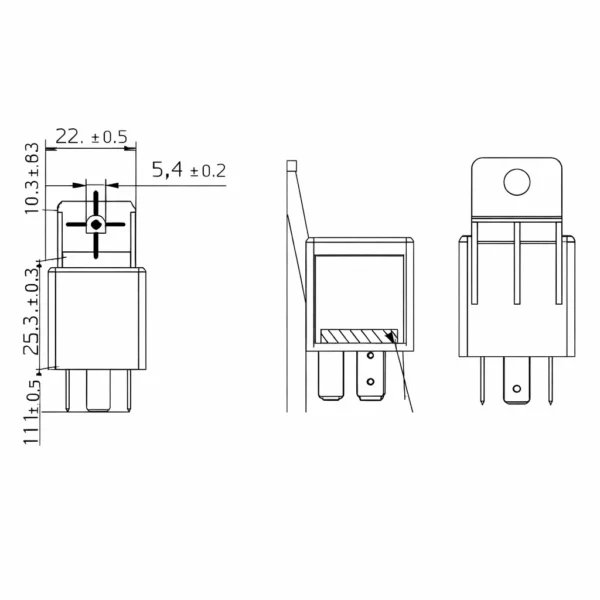 Relay 12V 30A 5 pinna - Image 3