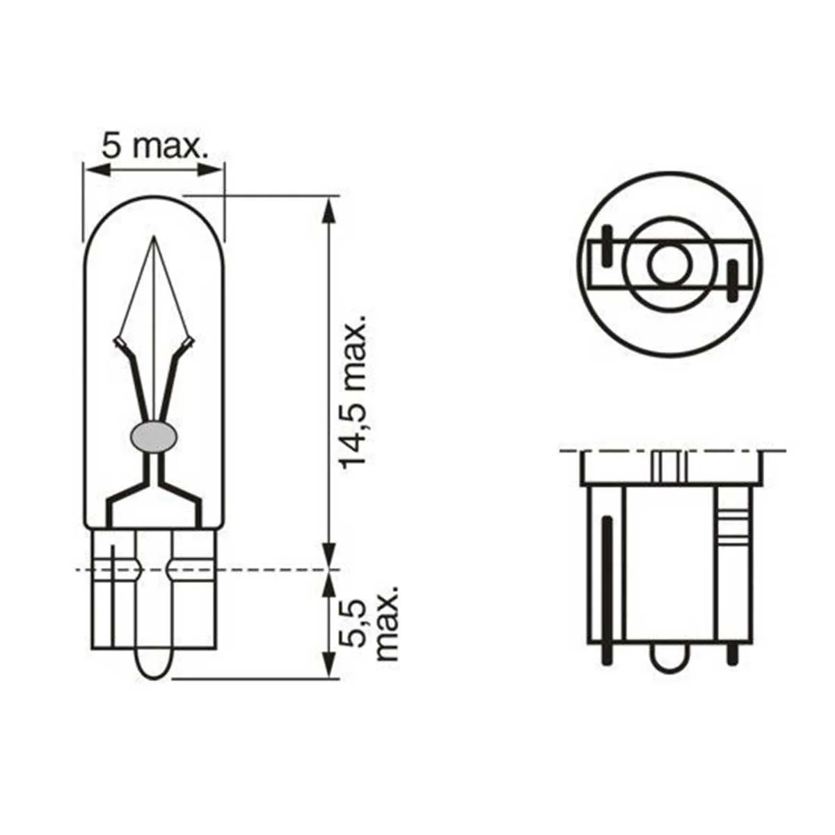 Bosch W1.2W 24 V 1,2 W W2x4.6d