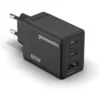 Greenworks 65 W USB-C hleðslutæki – séð á ská með USB-tengjum