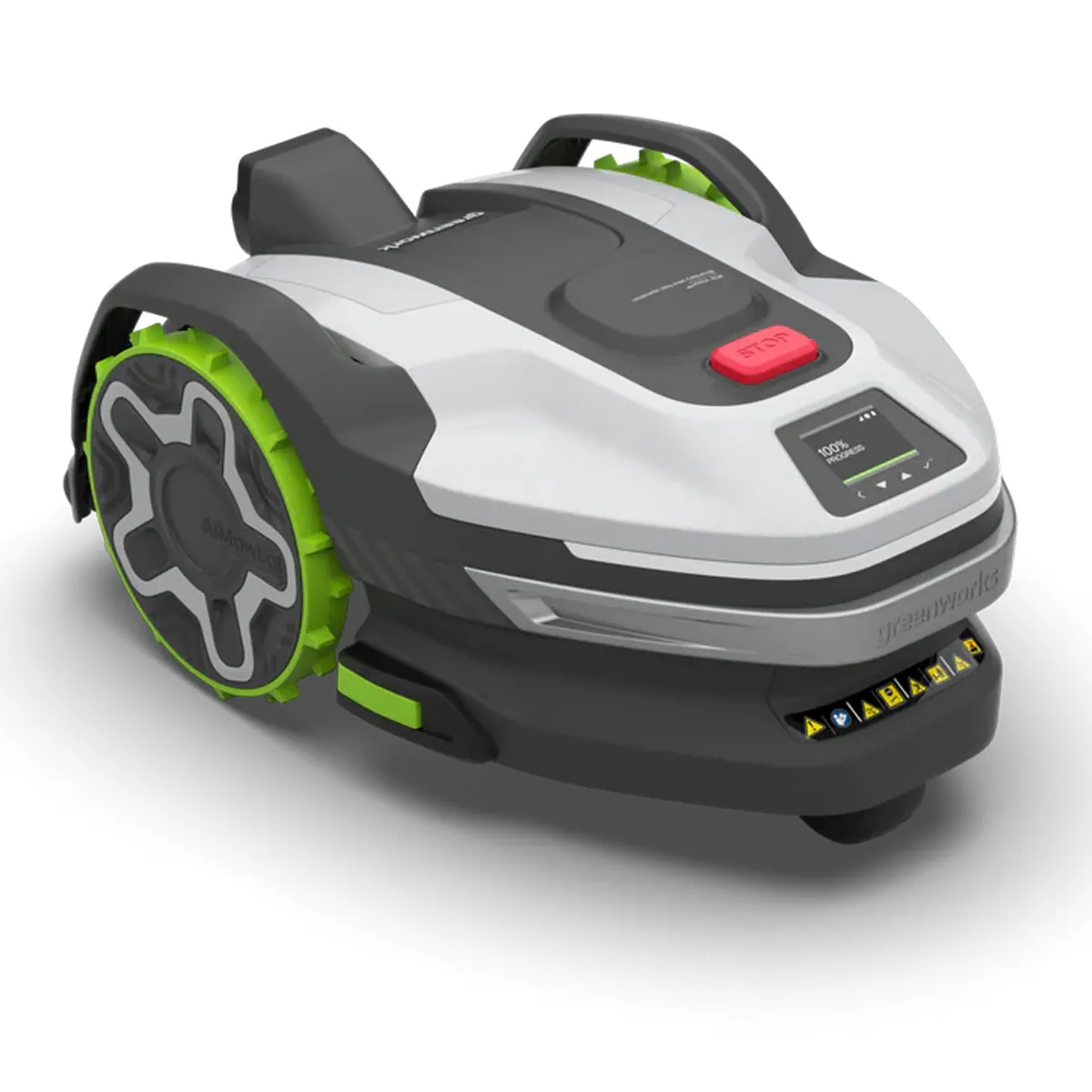 Greenworks AiMowbot C12 sláttuvélmenni – sláttuvélmenni séð frá afturhorni
