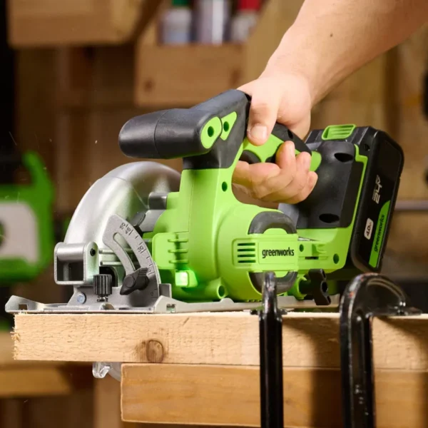 Greenworks 24V hjólsög 165 mm – hjólsög við við sem er festur með þvingu