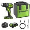 Greenworks 24V borvél 45 Nm – borvél með tösku, rafhlöðu, hleðslutæki og fylgihlutum