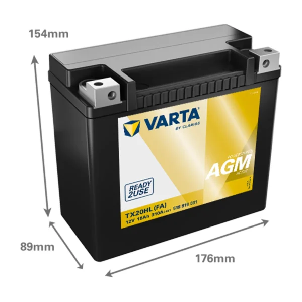 Rafgeymir Varta Powersports AGM 12V 18Ah - Image 3