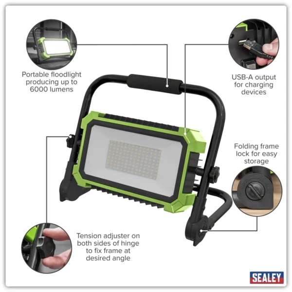 Vinnuljós LED 50W hleðslu 230V 6000lm - Image 10