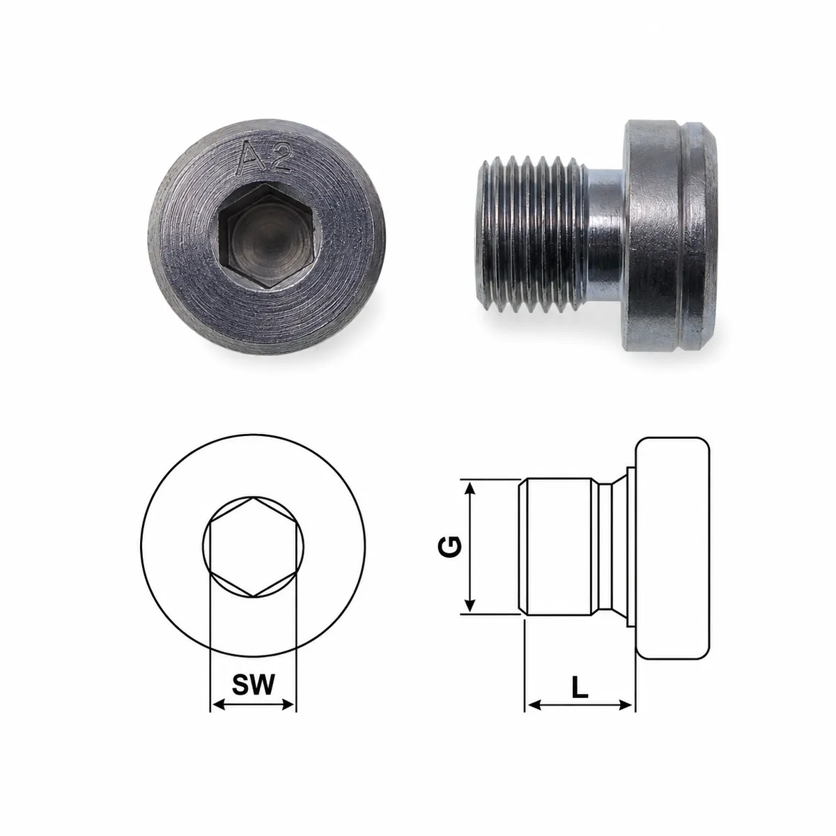 Tappi í nippilblokk M10x1