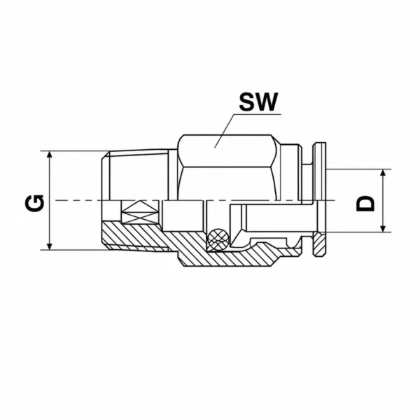 Quick nippill fyrir 4mm rör 1/8" beinn - Image 2