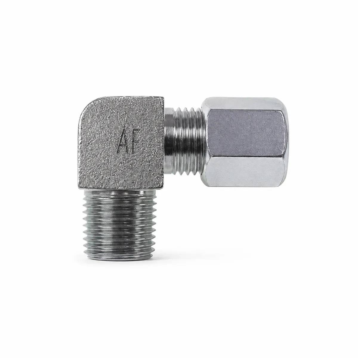 Nippill fyrir 6mm rör M6x1 vinkil SS