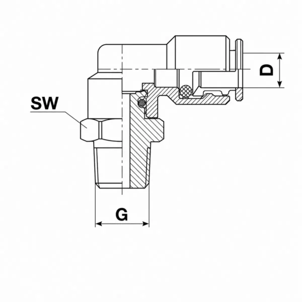 Quick snúningsnippill R1/8" vinkil - Image 2