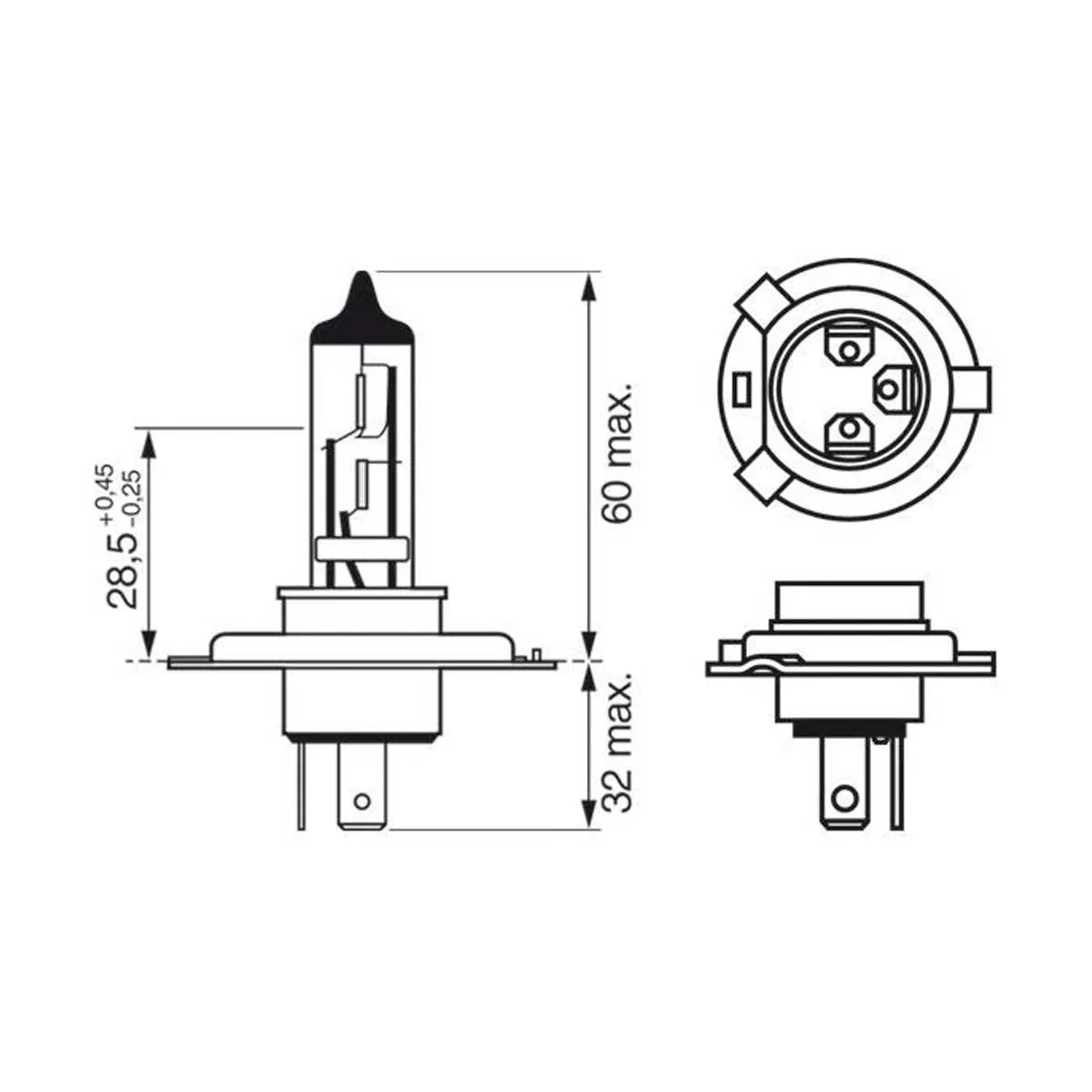 BOSCH Pera H4 75/70W 24V Trucklight, viðbótarmynd 2