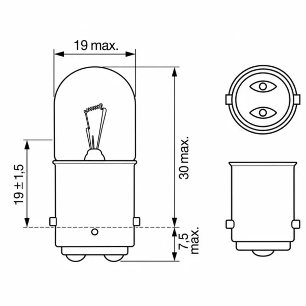 BOSCH Pera 5W 24V Trucklight BA15s, viðbótarmynd 2