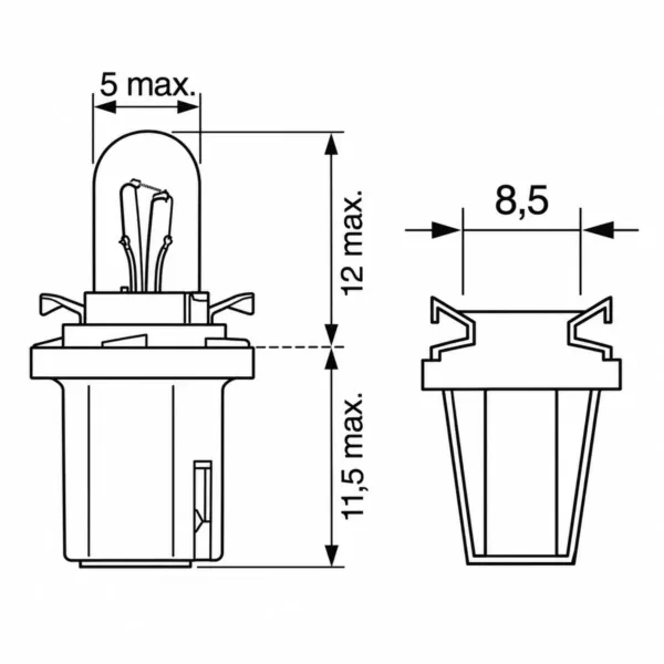 Bosch smápera 24 V 1,2 W B8.5d