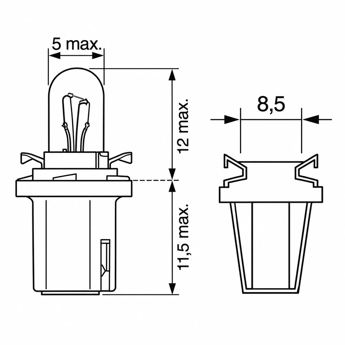 Bosch smápera 24 V 1,2 W B8.5d
