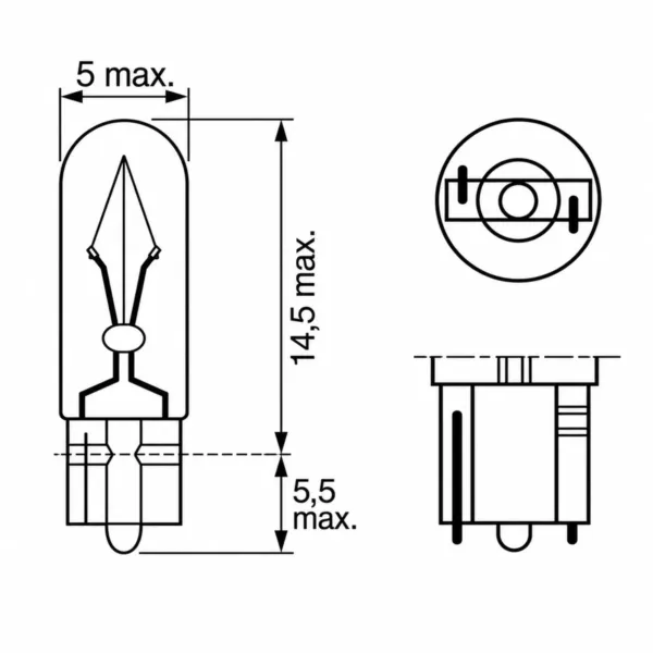 BOSCH Pera 1,2W 12V ECO W2x4,6d T5, viðbótarmynd 2