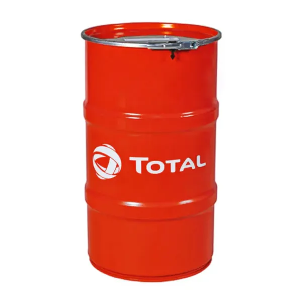 Rauð Total-smurefnatunna með hvítu merki.