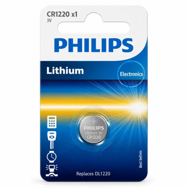 Rafhlaða CR1220 3V Philips 1 stk.