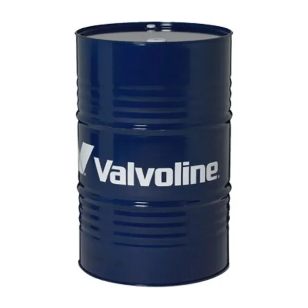 Blá Valvoline olíutunna með hvítu Valvoline merki