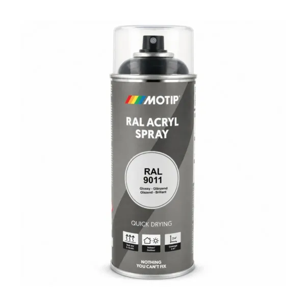RAL-9011 lakk sprey Black Graphtie glans
