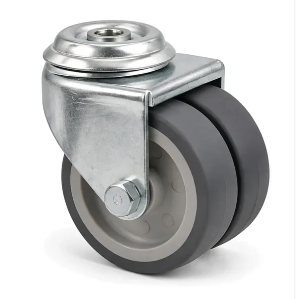 Snúningshjól 50mm tvöfalt grátt bolti
