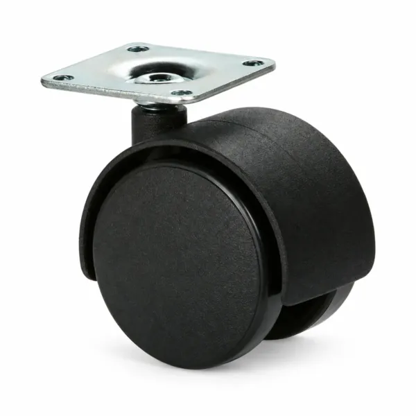 Snúningshjól 50mm 30 kg svart plast