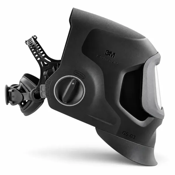 Hliðarsýn af 3M Speedglas G5-03 Pro rafsuðuhjálmi með höfuðfestu